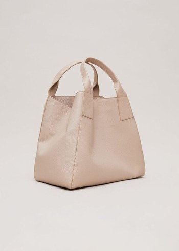 Phase Eight Large Leather Bags Cream Australia | GZ0149258